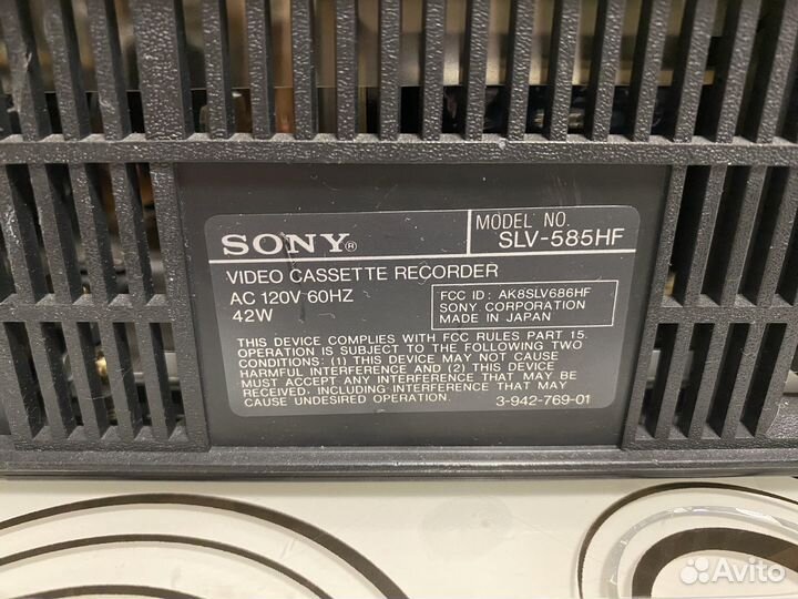 Видеомагнитофон sony slv -585HF