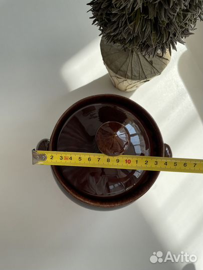 Керамический горшок, с крышкой. СССР