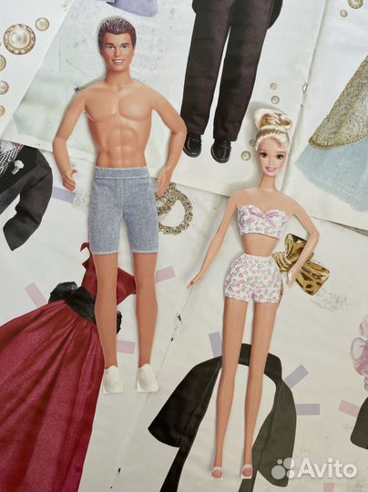 Барби и кен бумажная кукла 90