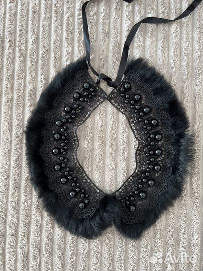 Кружевной воротник с мехом