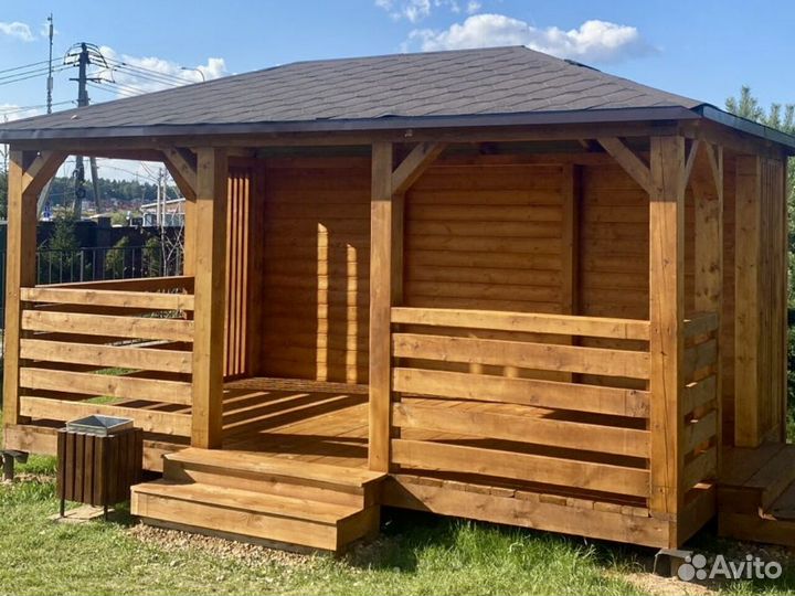 Беседка из бруса. Доставка