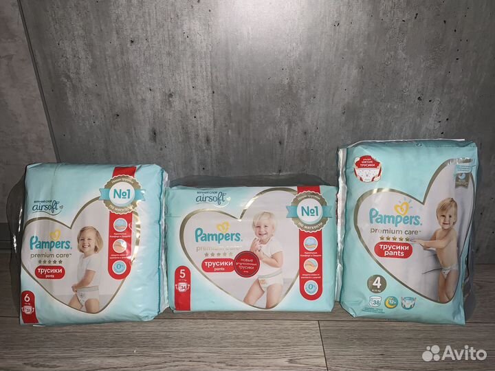 Трусики Pampers premium care 5 6 на брони