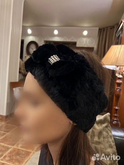 Шапка женская вязаный мех новая