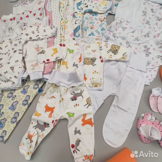 Пакет новых вещей для новорожденной девочки р56-62