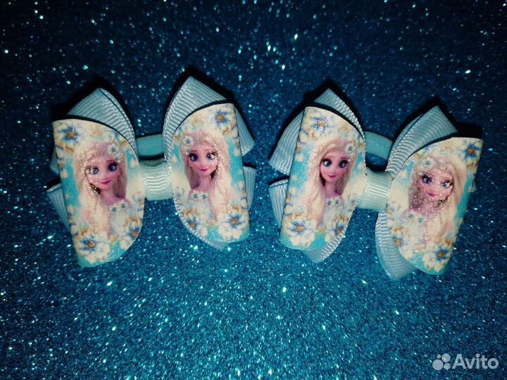 Бантики ручной работы с Эльзой