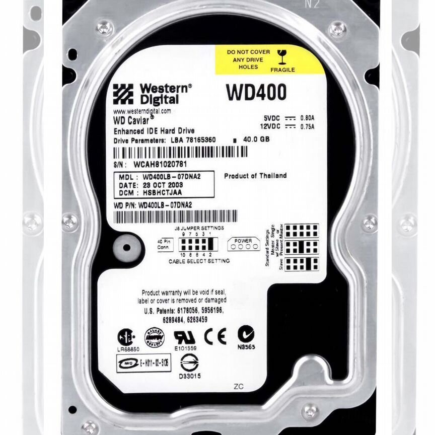 [WD400BB] Жесткий Диск Western Digital Wd400lb 40gb 7200 Ide Wd400bb