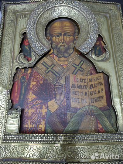 Старинная икона св Николай Чудотворец