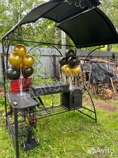 Мангал с печью под казан