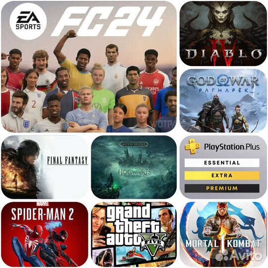 Подписка PS plus, EA Play, игры PS4, PS24