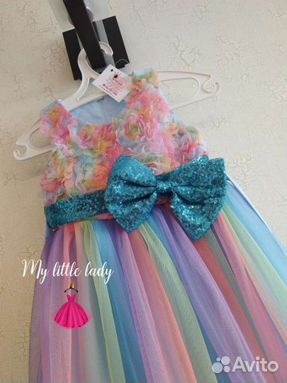 Нарядное детское радужное платье новое