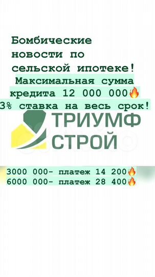 Дом 120 м² на участке 6 сот.