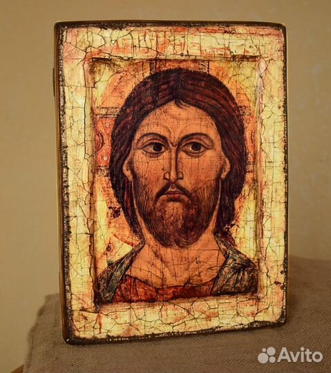 Икона деревянная Спас Оплечный. Ручная работа