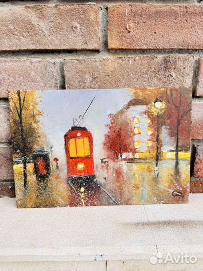 Картина маслом: Красный Трамвайчик