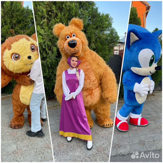 Ростовые куклы/экспресс поздравление белый мишка