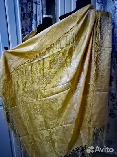 Платок шаль жаккард СССР большие