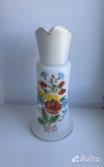 Кувшин СССР Молочное стекло Маки. Дятьковский хз