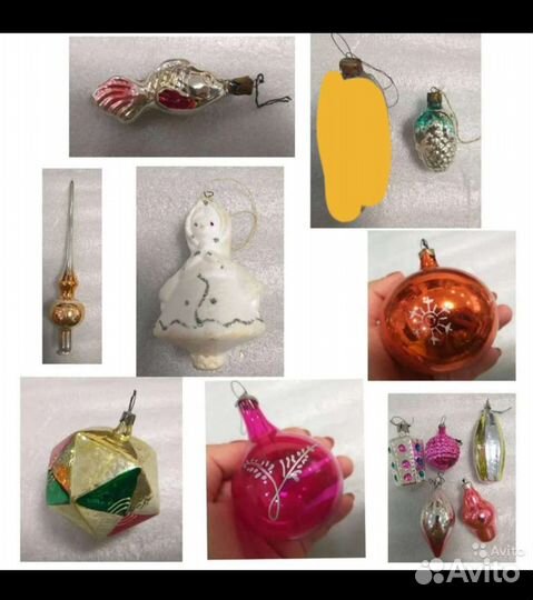 Игрушки СССР ёлочные старинные
