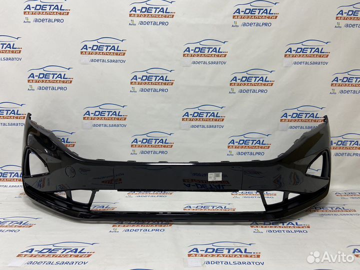 Бампер передний VW Polo Sedan 2021 (Черный)