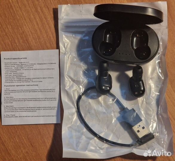 Беспроводные наушники A6s Bluetooth Tws с микрофон