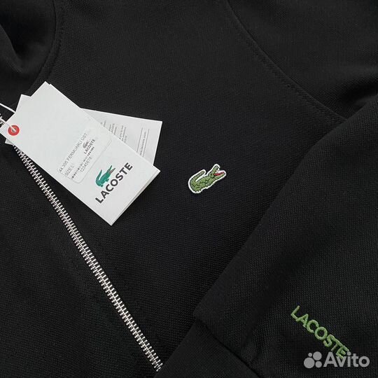 Свитшот lacoste черный на молнии