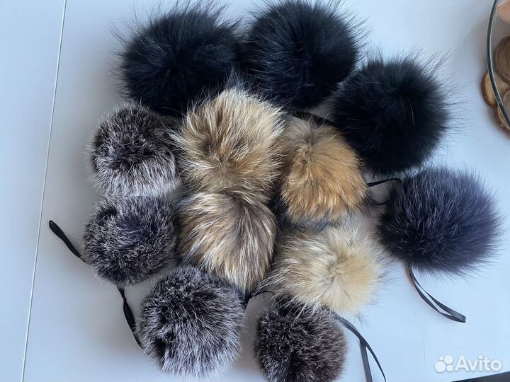 Помпоны из натурального меха