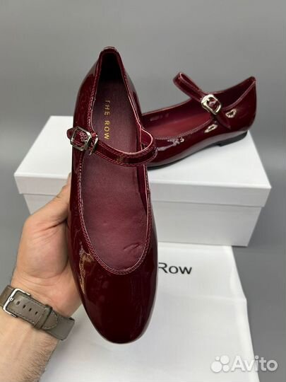 Балетки женские The Row бордовые лакированные