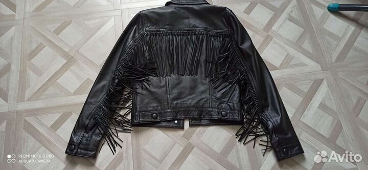 Кожаная куртка mango