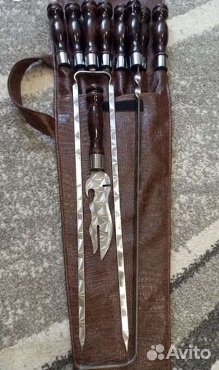 Шампура в кожаном чехле
