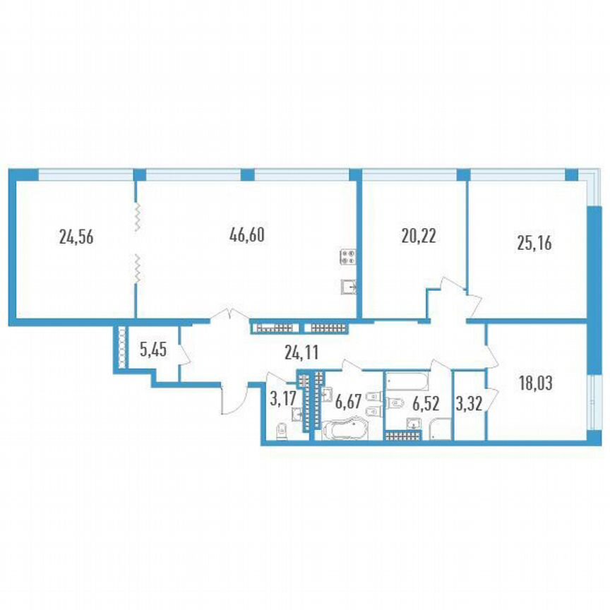 4-к. квартира, 183 м², 19/23 эт.