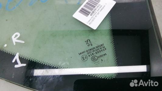 Стекло кузова боковое заднее правое peugeot 407 (6