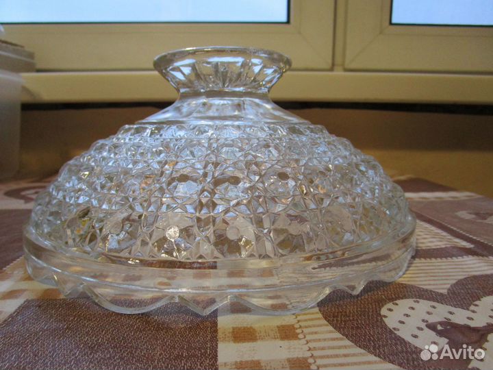 Ваза для фруктов на ножке СССР, стекло