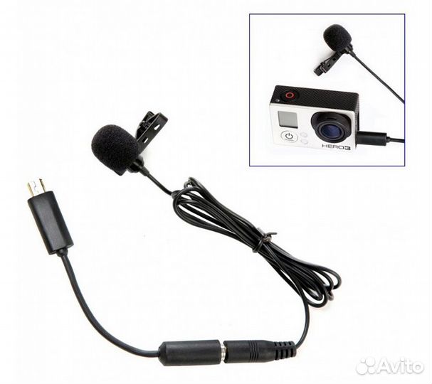 Микрофон петличный Boya BY-LM20 для камер GoPro