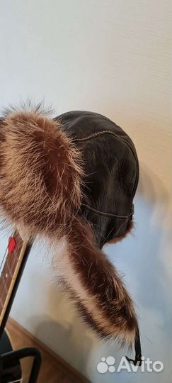 Мужская кожаная шапка