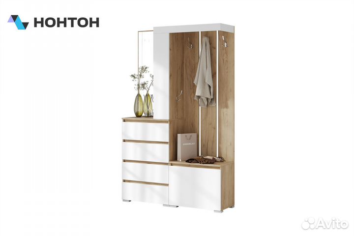 Прихожая Ирма дуб крафт золото / белый