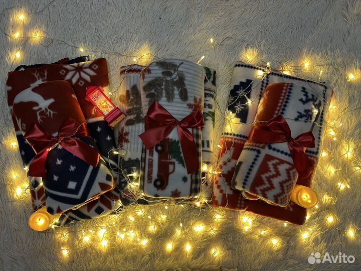 Плед флисовый Новогодний, подарок на Новый год