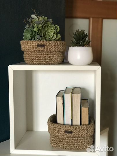 Вязанные корзинки