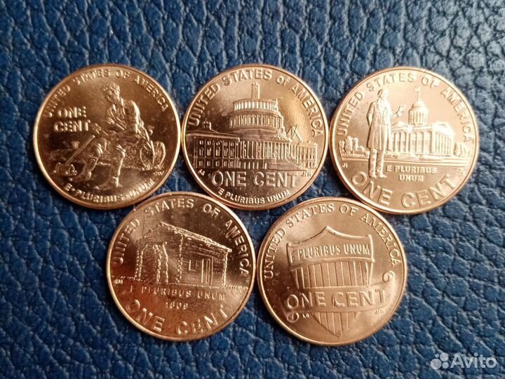 Набор монет 1 цент Жизнь Линкольна