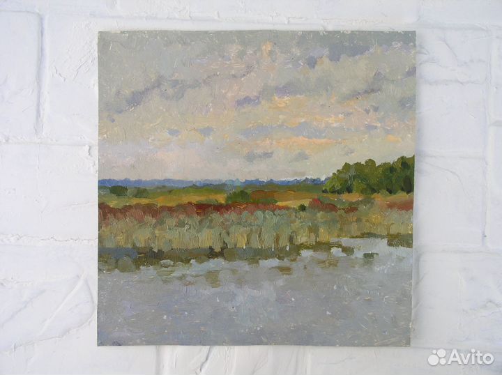 Картина Маслом Пейзаж Селигер Облачный День