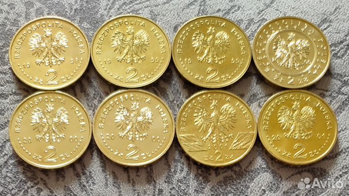 Монеты Польши 2 злотых + никель