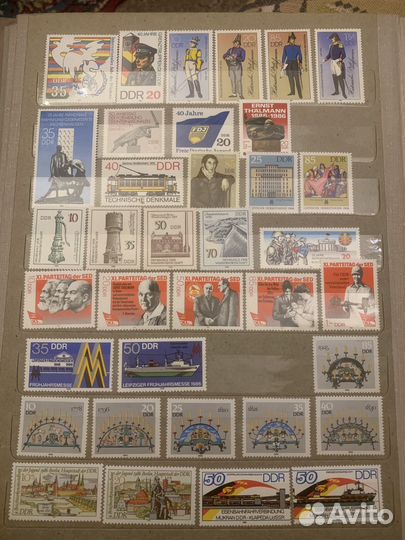 Марки ГДР 1980-1990 г без гашения