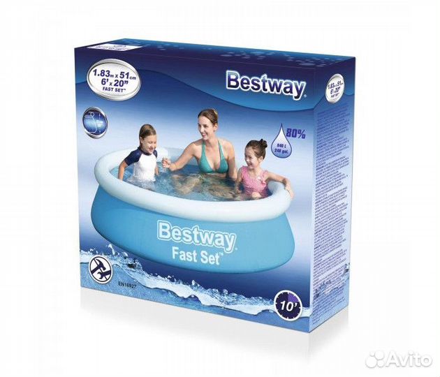 Бассейн надувной Bestway Fast Set 183х51 см