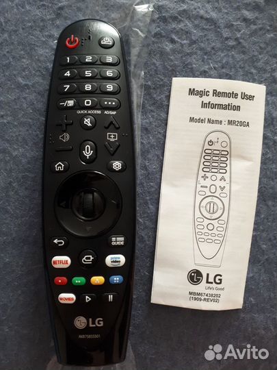 Пульт LG mr20ga netflix