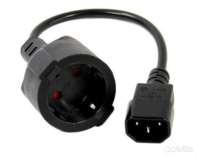 Переходник питания UPS(ибп) - розетка, 15см, Vcom