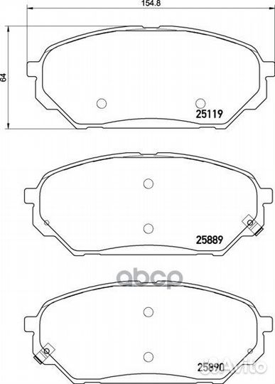 Колодки тормозные дисковые перед NP6086 NIS