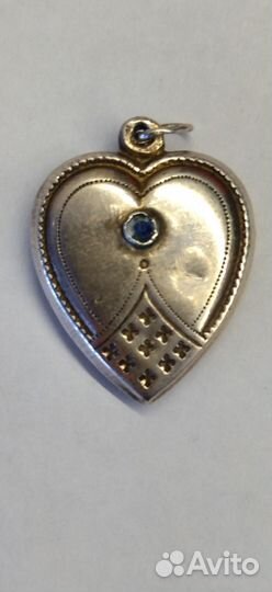 Кулон, подвеска сердце серебро 875 проба СССР 19