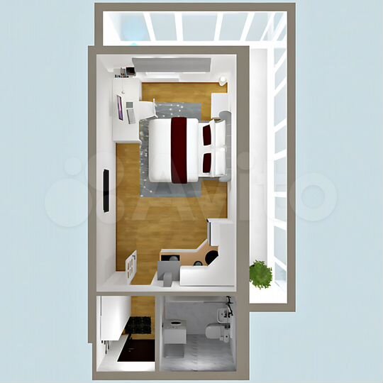 Квартира-студия, 32,8 м², 2/3 эт.