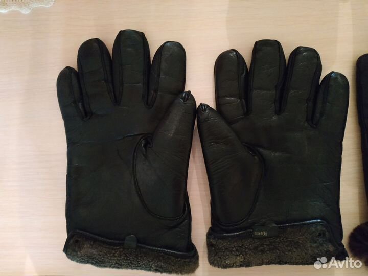 Мужские кожаные перчатки смехом