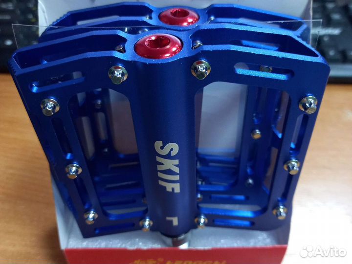 Педали BMX/MTB алюминий на промах синие 9113