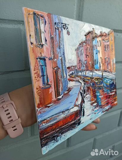 Венеция пейзаж лодки город Италия 25*20 см