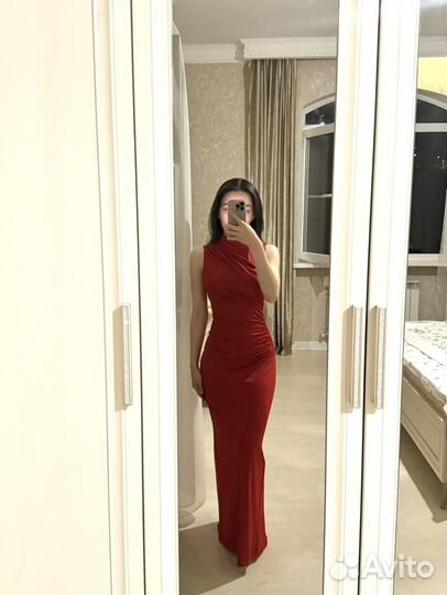 Платье в пол 42 44 красное